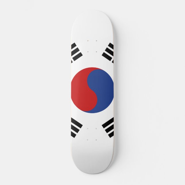 Sydkorea flagga mini skateboard bräda 18,7 cm (Framsida)