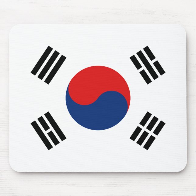 Sydkorea Flagga Mousepad Musmatta (Framsidan)