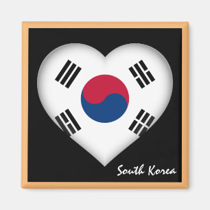 Sydkorea, flagga och koreansk Heart helgdag/sport Magnet