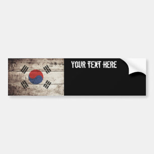 Sydkorea flagga på gammalt Wood korn Bildekal