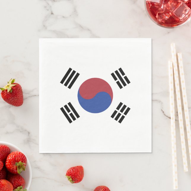 Sydkorea flagga pappersservett (Insitu)