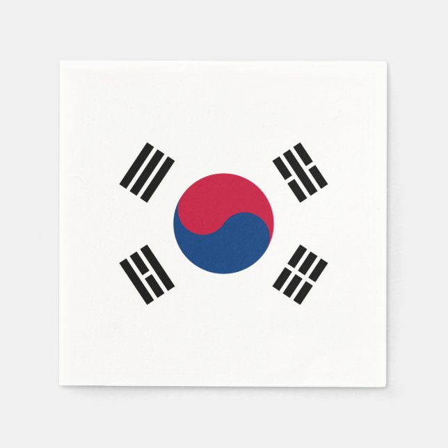 Sydkorea flagga pappersservett (Framsidan)