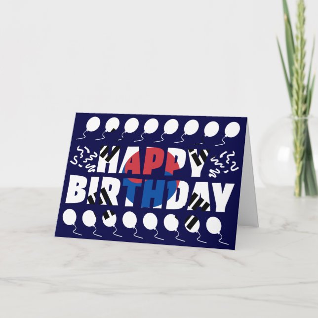 Sydkorea Flagga Patriotic Birthday Kort (Framsida)