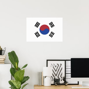 Sydkorea flagga poster