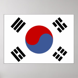 Sydkorea Flagga Poster