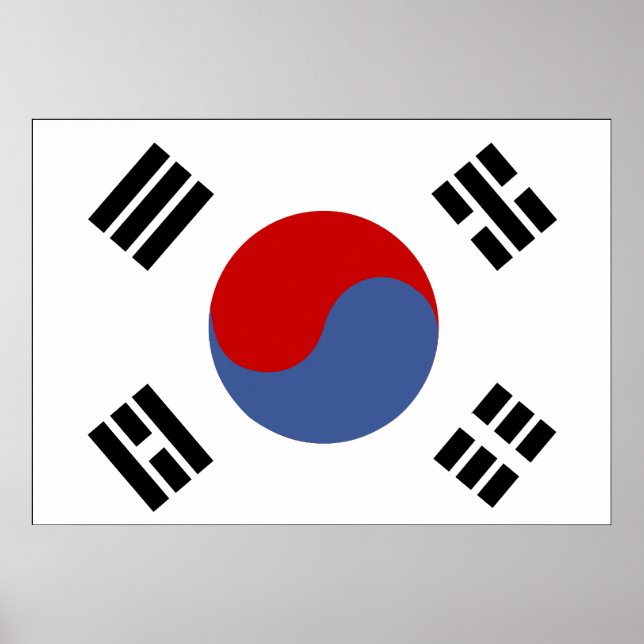 Sydkorea Flagga Poster (Framsidan)