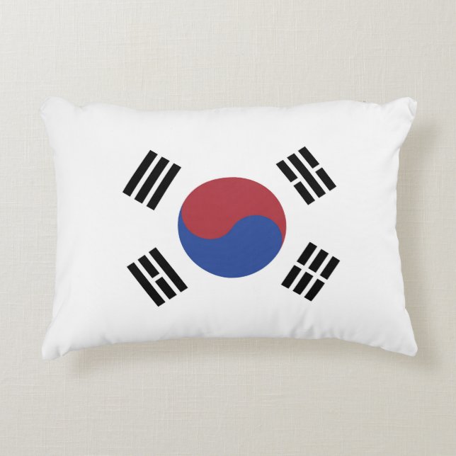 Sydkorea flagga prydnadskudde (Framsidan)