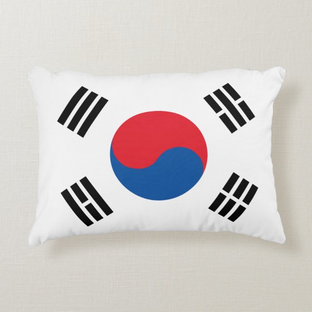 Sydkorea Flagga Prydnadskudde (Framsidan)