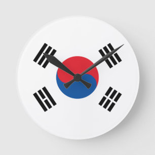 Sydkorea Flagga Rund Klocka