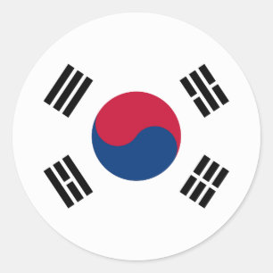 Sydkorea flagga runt klistermärke
