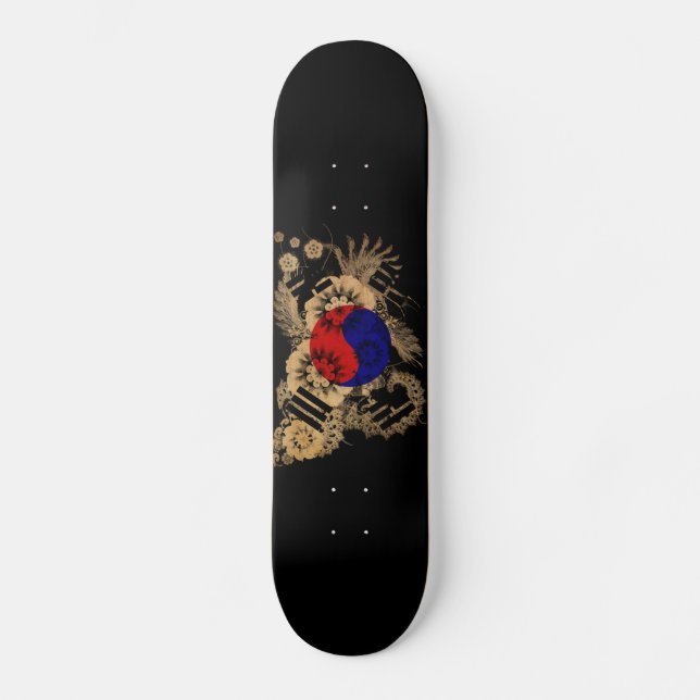 Sydkorea Flagga Skateboard Bräda 21,5 Cm (Framsida)