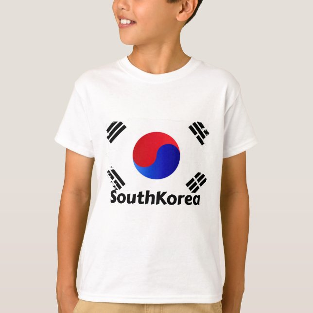 Sydkorea Flagga T Shirt (Framsida)
