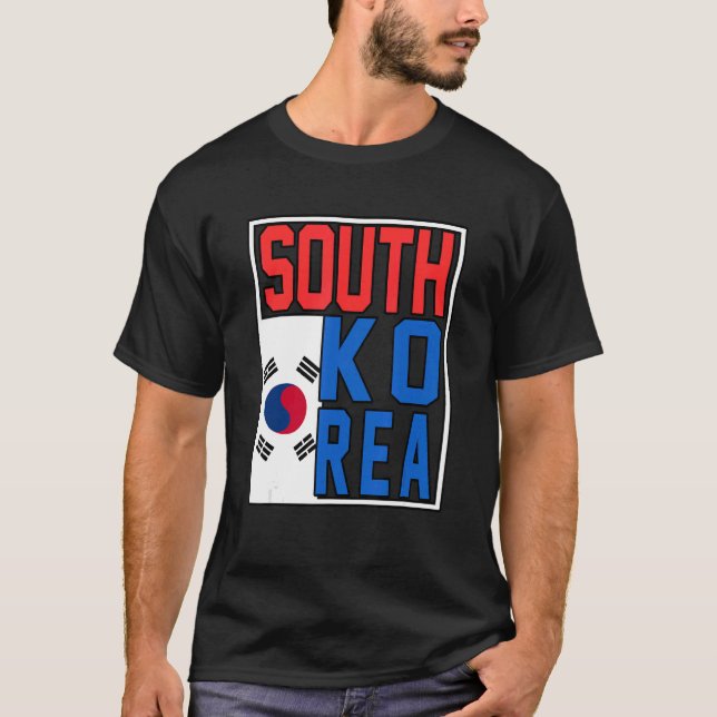 Sydkorea Flagga T Shirt (Framsida)