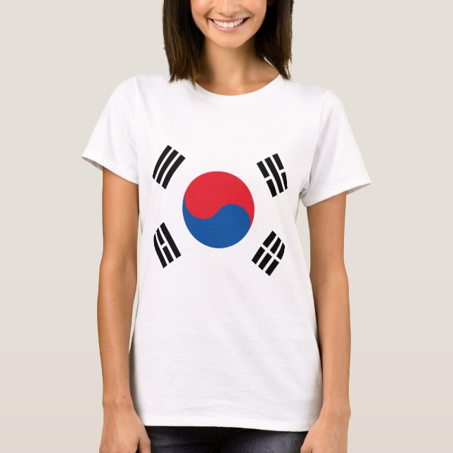 Sydkorea Flagga T Shirt (Framsida)