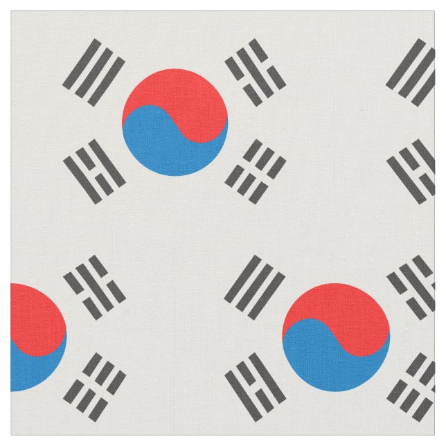 Sydkorea Flagga Tyg (Närbild)