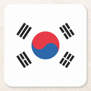 Sydkorea Flagga Underlägg Papper Kvadrat