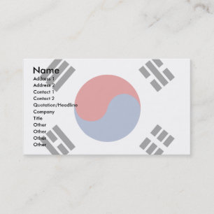 Sydkorea Flagga Visitkort