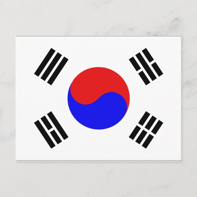 Sydkorea Flagga Vykort (Framsida)
