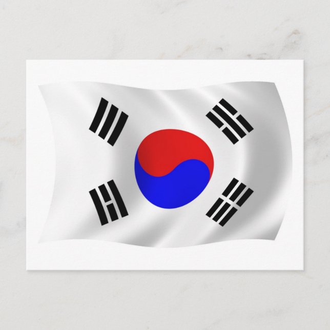 Sydkorea Flagga vykort (Framsida)