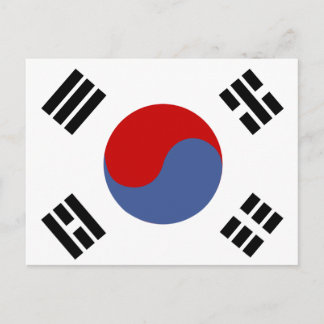 Sydkorea Flagga Vykort