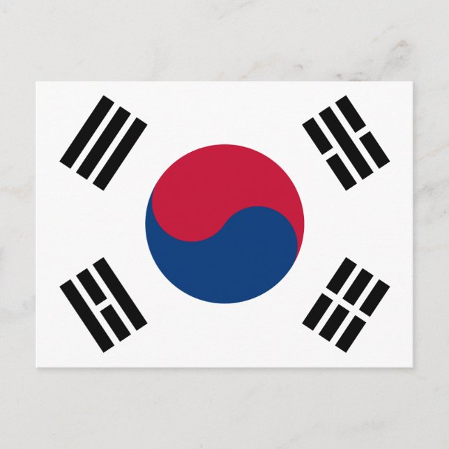 Sydkorea Flagga Vykort (Framsida)