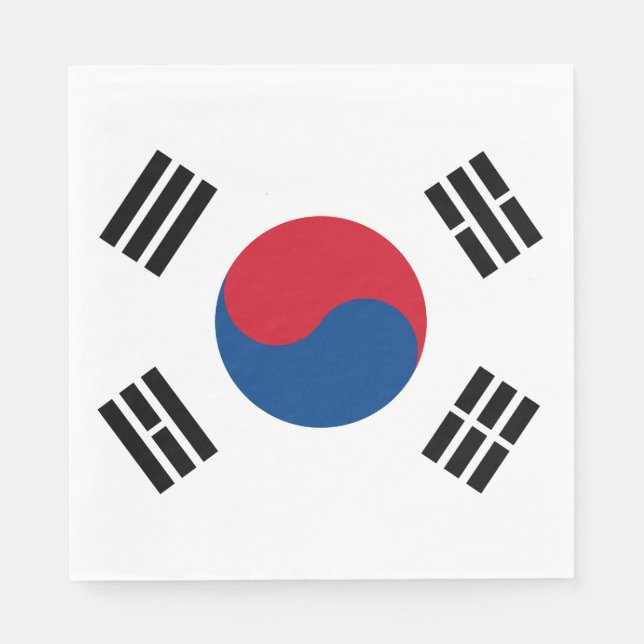 Sydkorea flagga - Yin Yang Pappersservett (Framsidan)