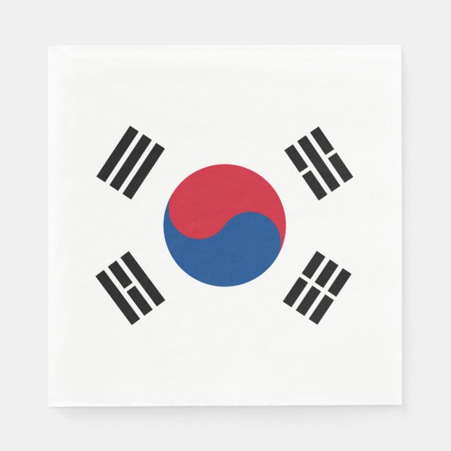 Sydkorea flagga - Yin Yang Pappersservett (Framsidan)