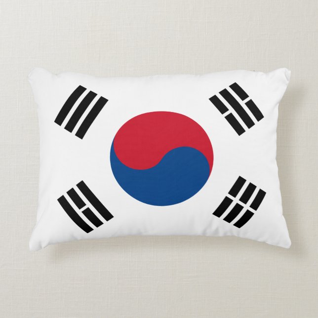Sydkorea flagga - Yin Yang Prydnadskudde (Framsidan)