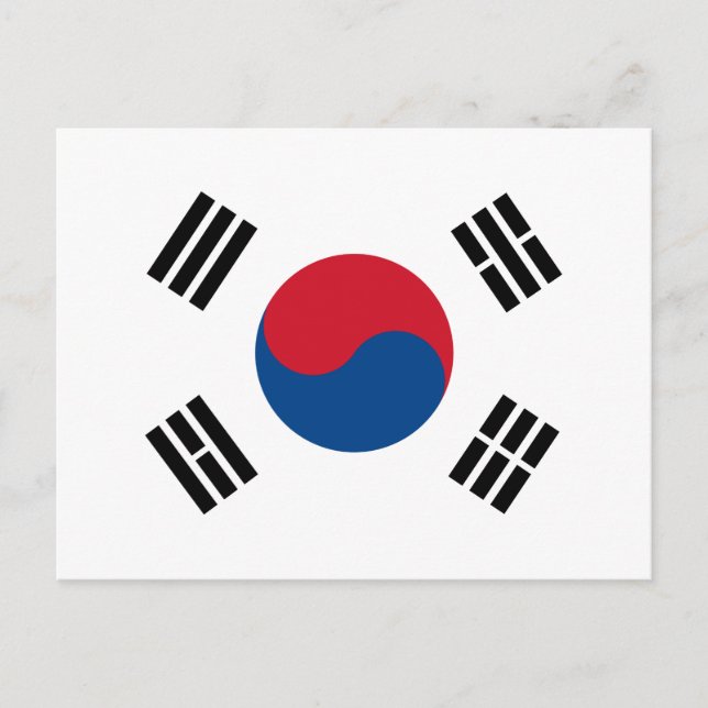 Sydkorea flagga - Yin Yang Vykort (Framsida)