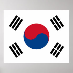 Sydkorea flaggaaffisch poster