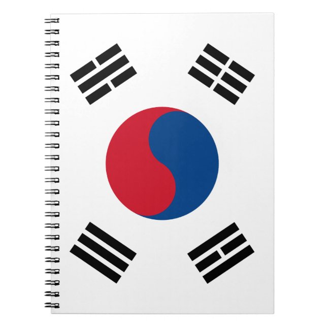 Sydkorea flaggaanteckningsbok anteckningsbok med spiral (Framsidan)