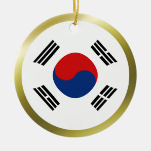 Sydkorea flaggaprydnad julgransprydnad keramik