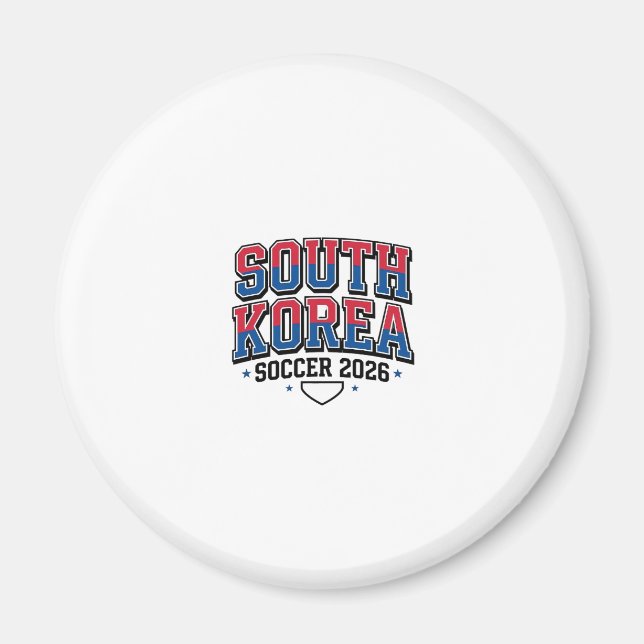 Sydkorea Fotboll 2026 Fotboll Fet Land Typogr Magnet (Framsidan)