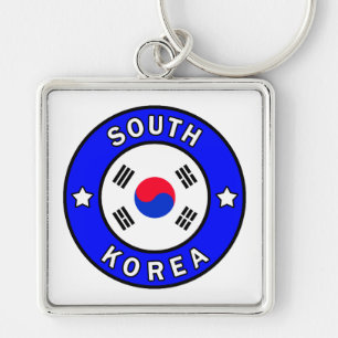 Sydkorea Fyrkantig Silverfärgad Nyckelring