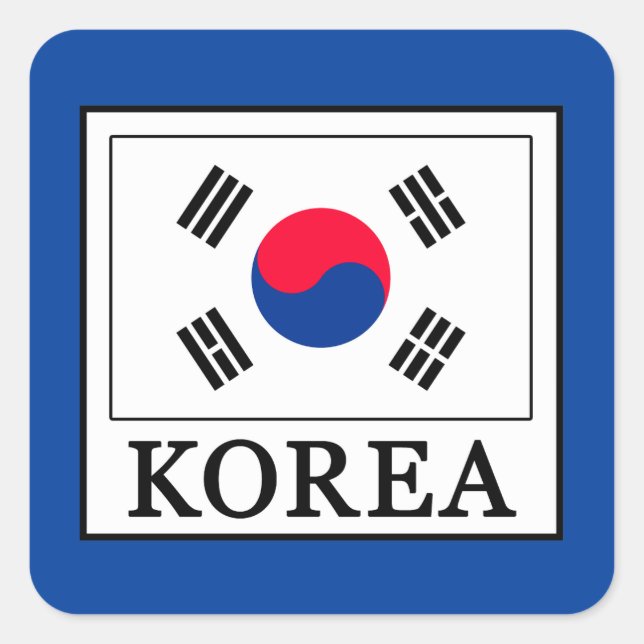 Sydkorea Fyrkantigt Klistermärke (Framsida)