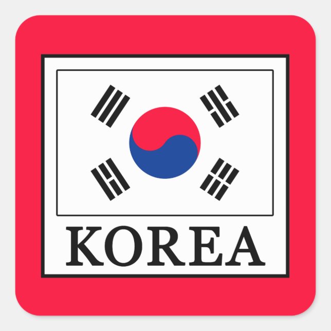 Sydkorea Fyrkantigt Klistermärke (Framsida)
