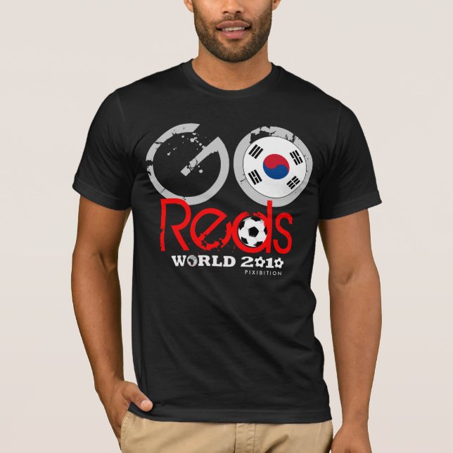 Sydkorea går den röda vmsvartT-tröja T Shirt (Framsida)