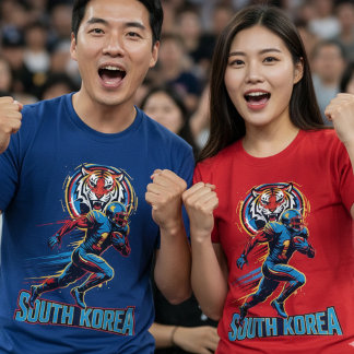 Sydkorea Gridiron Tiger Fotboll Atlet Dynami T Shirt