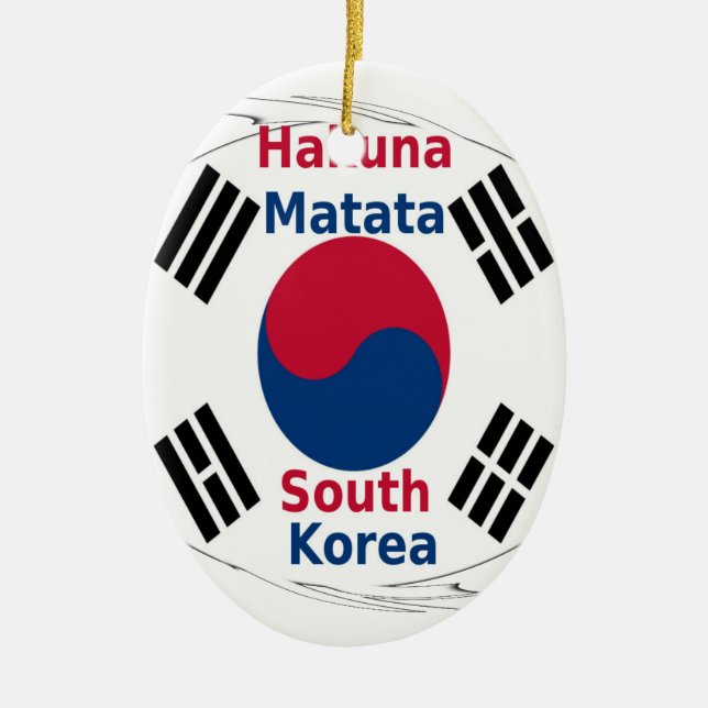 Sydkorea Hakuna Matata Julgransprydnad Keramik (Framsidan)