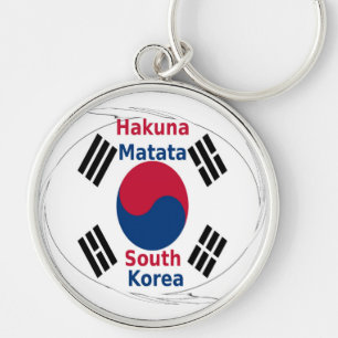 Sydkorea Hakuna Matata Rund Silverfärgad Nyckelring
