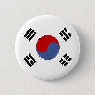 Sydkorea högkvalitativ flagga knapp