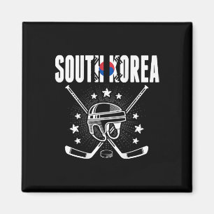 Sydkorea Ishockeyfans Jersey koreanska flaggan Puc Magnet