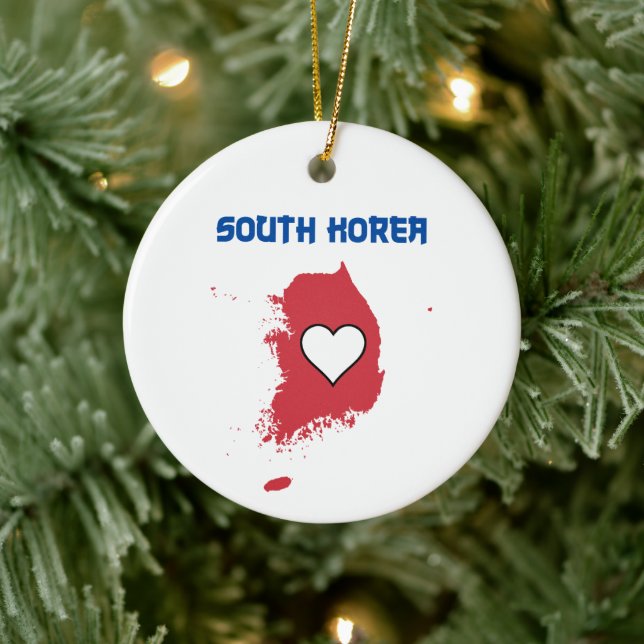 Sydkorea Karta Julgransprydnad Keramik (Träd)