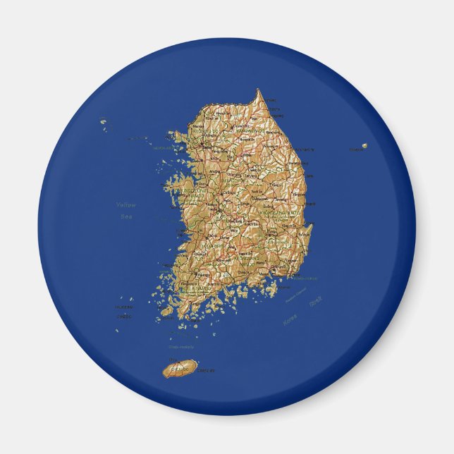 Sydkorea Karta Magnet (Framsidan)