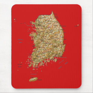 Sydkorea karta Mousepad Musmatta