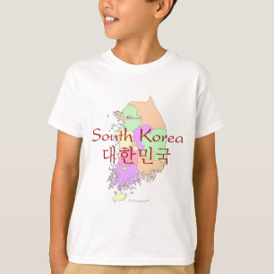 Sydkorea karta tee shirt