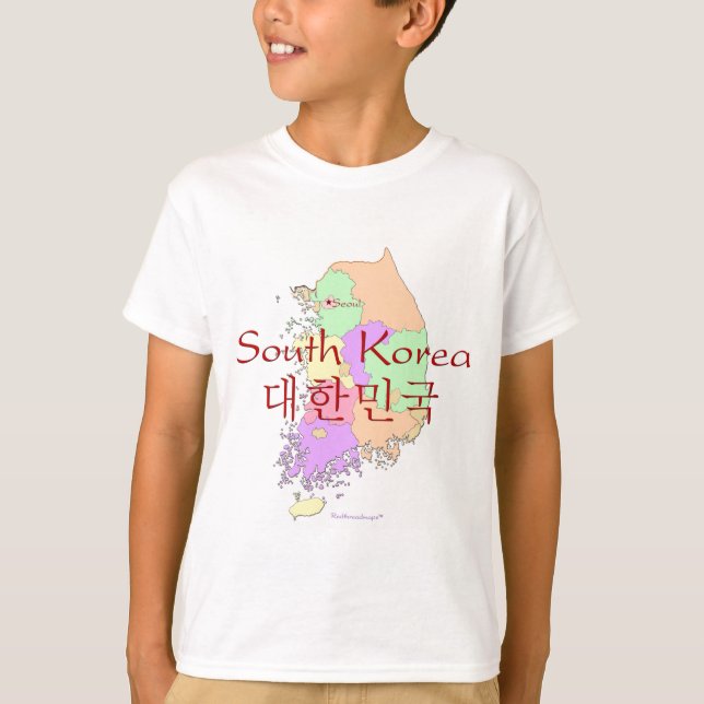 Sydkorea karta tee shirt (Framsida)
