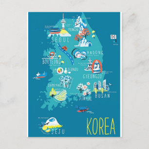 Sydkorea karta vykort