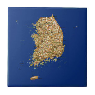 Sydkorea Kartplatta Kakelplatta