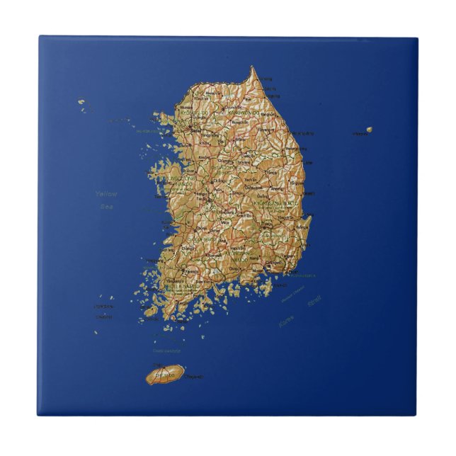 Sydkorea Kartplatta Kakelplatta (Framsidan)